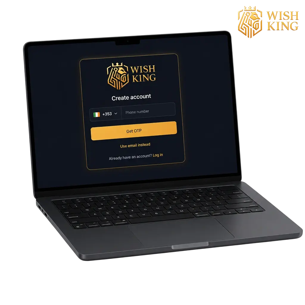WishKing registration and account verification in Ireland